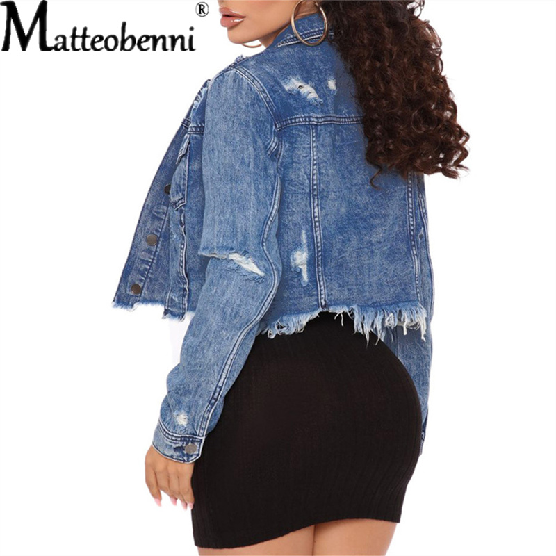Blue Cropped Denim Jackets Wom - đánh giá và giá Distressed Jean Rip