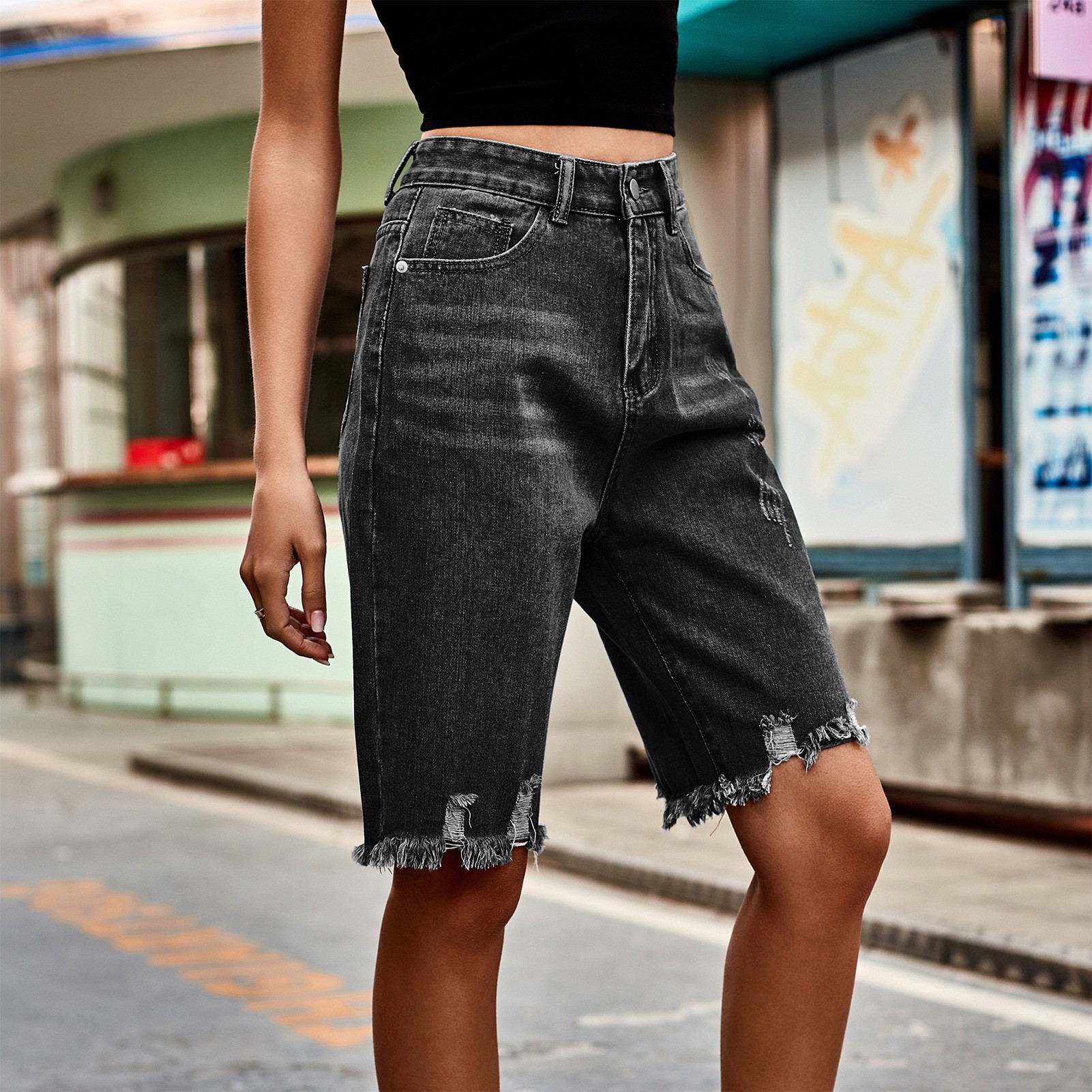 Summer Women's Clothing Distre - đánh giá và giá Distressed Jean Rip
