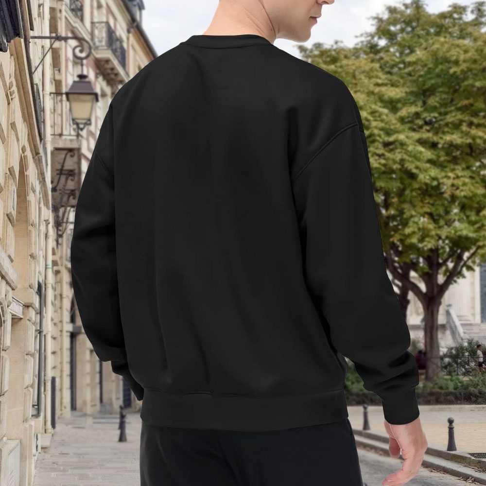Men's Black Crew Neck Loose Sw - đánh giá và giá Street Style New York Fashion