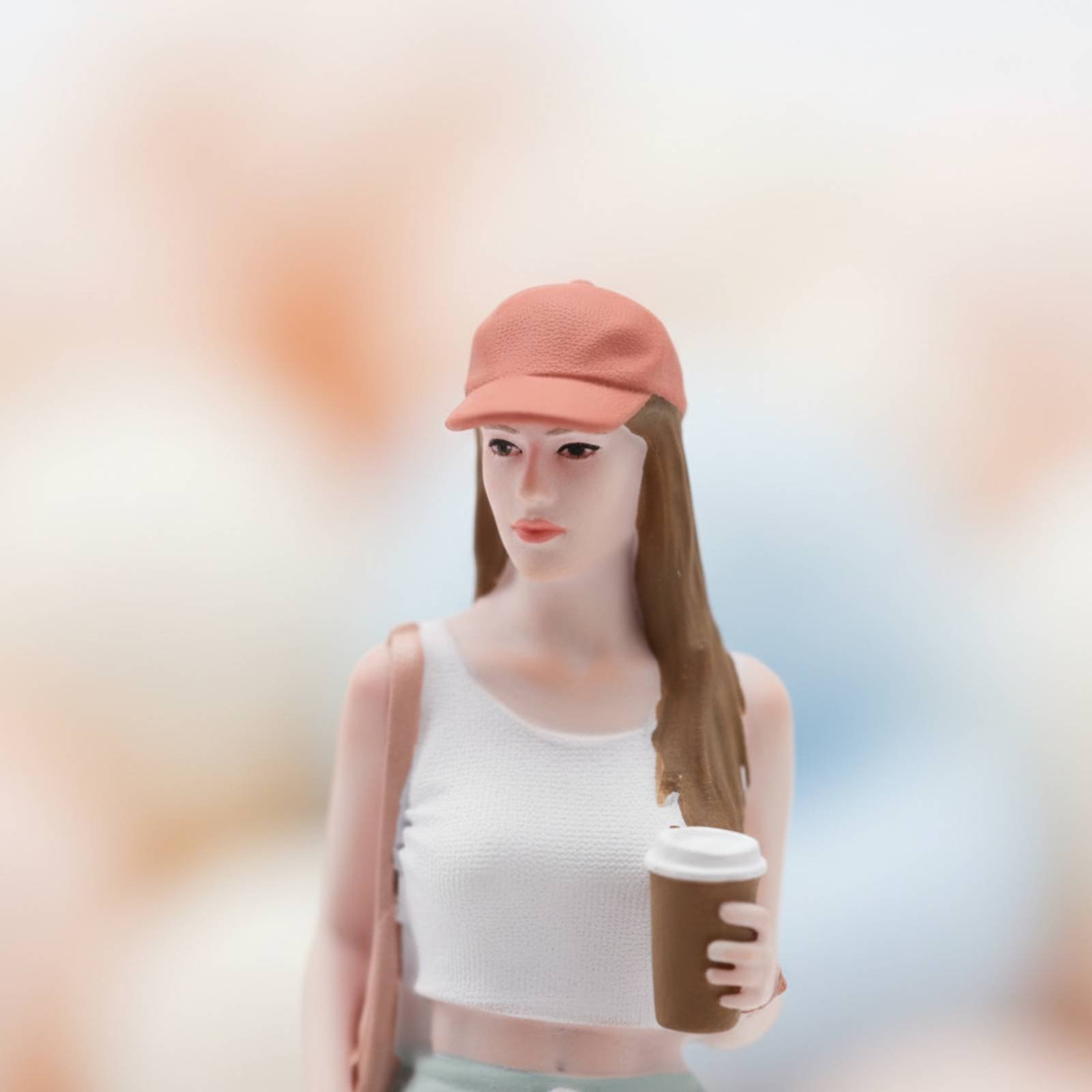 Girl Figure Holding Coffee Col - đánh giá và giá Street Fashion Pose